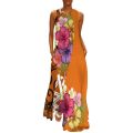 Custom Made Red Print Polynesian Style Women Off Shoulder Dress V-neck Women Beach Elegant Maxi Sleeveless Long Dresses. 