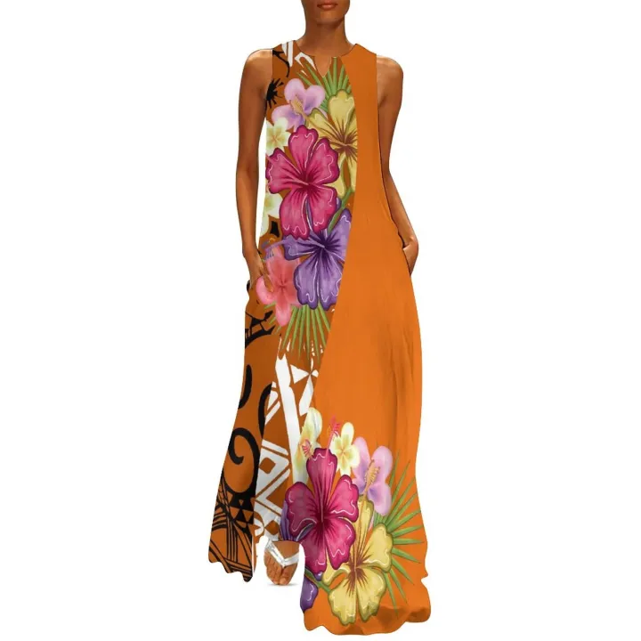 Custom%20Made%20Red%20Print%20Polynesian%20Style%20Women%20Off%20Shoulder%20Dress%20V-neck%20Women%20Beach%20Elegant%20Maxi%20Sleeveless%20Long%20Dresses%20-%20Image%202