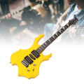 Electric Guitar 24 Fret Yellow Flame Shaped Electric Guitar Beginner Kit Wit CHW. 