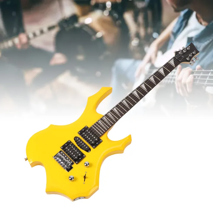 Electric%20Guitar%2024%20Fret%20Yellow%20Flame%20Shaped%20Electric%20Guitar%20Beginner%20Kit%20Wit%20CHW%20-%20Image%202