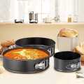 Non Stick 3 Piece Set Carbon Steel Springform Round Shape Cake Pan Mold.