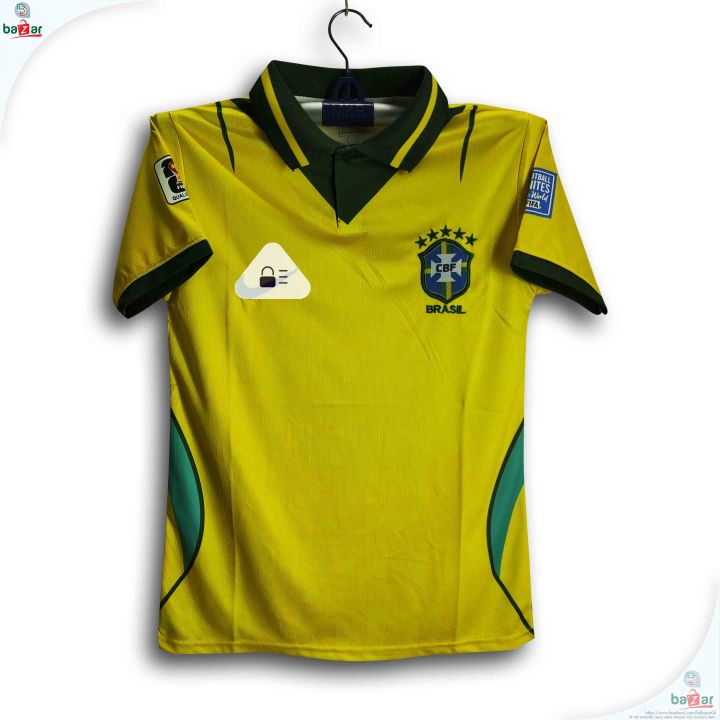 Brazil World Cup Jersey 2026 Thai Premium Football Jersey For Men - Half Sleeve Collar Polo Jersey - Brazil Jersey 2026