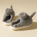 Cat Slippers Women Home Furry Slippers Winter Warm Slippers Indoor Floor Kawaii Floor Shoes Cat Funny Gift Couple Plush Slippers. 