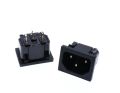 【YIYANGMAOYI111】10pcs/lot AC power socket C14 Inlet Power Socket Connector Plug Industrial socket C14 3Pin Panel Power Inlet. 