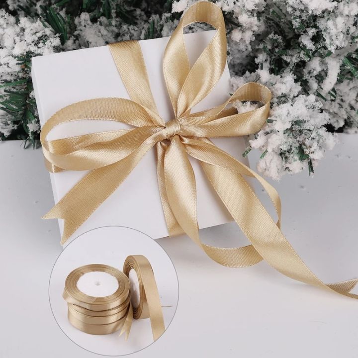 Gold Wrapping Ribbon Shiny Wedding Party Decoration DIY Craft Cake Gift Bow Wrapping Ribbon