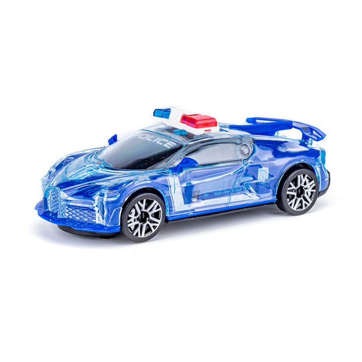 Lightweight music electric toy, inertia universal realistic police car for boys, transport, swivel wheels