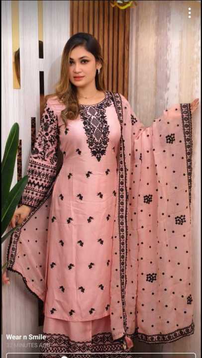 Exclusive Cotton Unstitched Skin Print High Quality Three Piece For Women