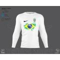Brazilian Fanz Full Sleeve Comfortable Tshirt With Brazil Football Logo & Flag.
