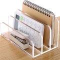 3 Sections Clear Acrylic File Holder Clear Acrylic Bookends Book Stands for Documents Letter Book.