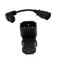 IEC Male C14 to Up Right Angled 90 Degree IEC Female C13 Power Extension Adapter with 18cm IEC 320 90 Degree C13 3 Pin Female to C14 3 Pin Male PDU Power Supply Extension Cord.