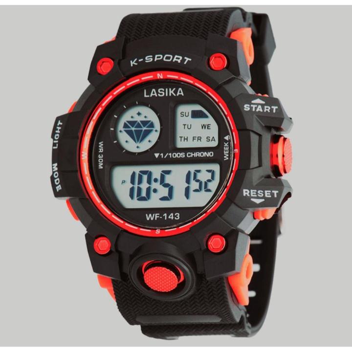 Digital Waterproof sports Watch for Kids -Red