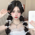 1/2Pcs Double Ponytail Wig Braid with Ribbon Women's Silk Bubble Braid Fried Dough Twists Braid Long Hair Braid. 