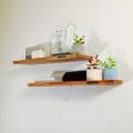 2 pcs Wall Mounted Shelves of Wood for Home & Office Décor. Full handmade ( size 14'' by 5 '' & 18'' by 5 '' ).
