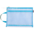 A4 double-layer transparent mesh document bag, hand zipper bag, conference information file bag, student storage bag, printing.
