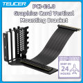 TEUCER Vertical GPU Mounting Bracket Graphics Card Holder Kit with 20cm PCI-E 4.0 x16 Anti-interference Riser Cable 90 Degree.