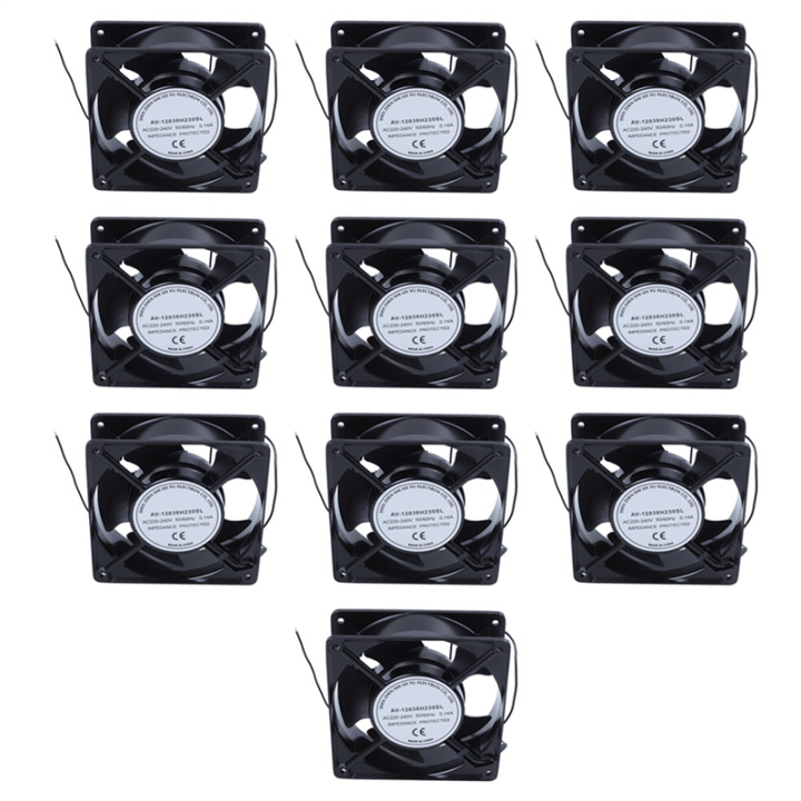 10X AC 220V-240V0.14A Brushless Cooler Cooling Fan 120mm x 120mm X38mm