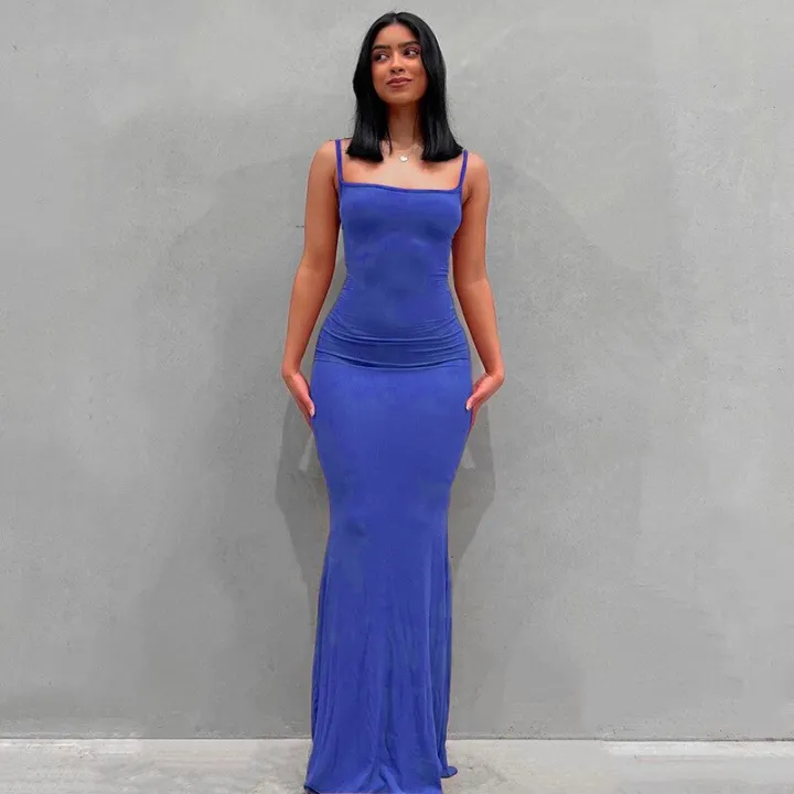 2023%20New%20Summer%20Spaghetti%20Strap%20Black%20Skims%20Long%20Dress%20Women%20Sleeveless%20Solid%20Skinny%20Bodycon%20Trumpet%20Maxi%20Dresses%20Vestidos%20-%20Image%208