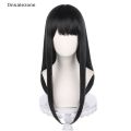 【Hengli jewelry story】(New) anime chain man Mitaka ASA cosplay wig ASA Mitaka 65cm long black heat resistant synthetic hair Party wigs Onn.