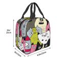 Cat Lunch Bag, Cute Kids Reusable Cooler Lunch Tote Bag Insulated Leakproof Lunch Box Container with Front Pocket for Girls Boys.