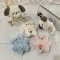 Cute creative plushy Phone Socket Universal bear puppy Mobile Phone Stretch Bracket Cartoon Phone Stand Finger Holder.