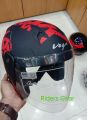 Vega Lark Red And Black Halfface Helmet For Riding Bike.. 