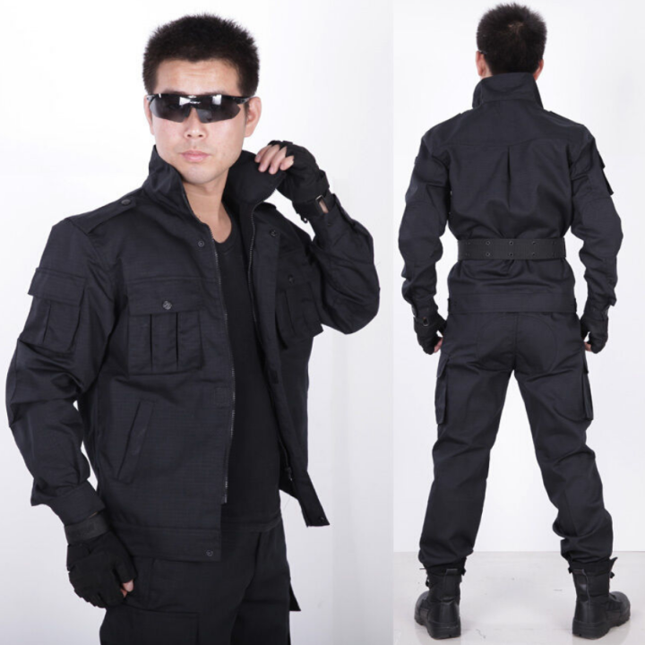 Black Security Training Suit Clothes Military Training Clothes Clothes Training Wear Work ClothesCSSet
