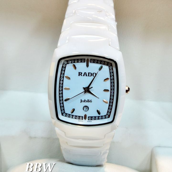 Exclusive White Colour Ceramic Original Material Auto Date Fashionable Man Watch