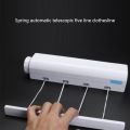 Retractable Indoor Clothes Hanger Rope Wall Mounted Hanger Drying Towel Rack Flexible Clothesline Bathroom Clothes Dryer. 