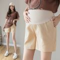 Cotton and Linen Maternity Shorts for Pregnant Women Pants Gravida Clothes Pregnancy Clothing Mother Wear High Waist. 