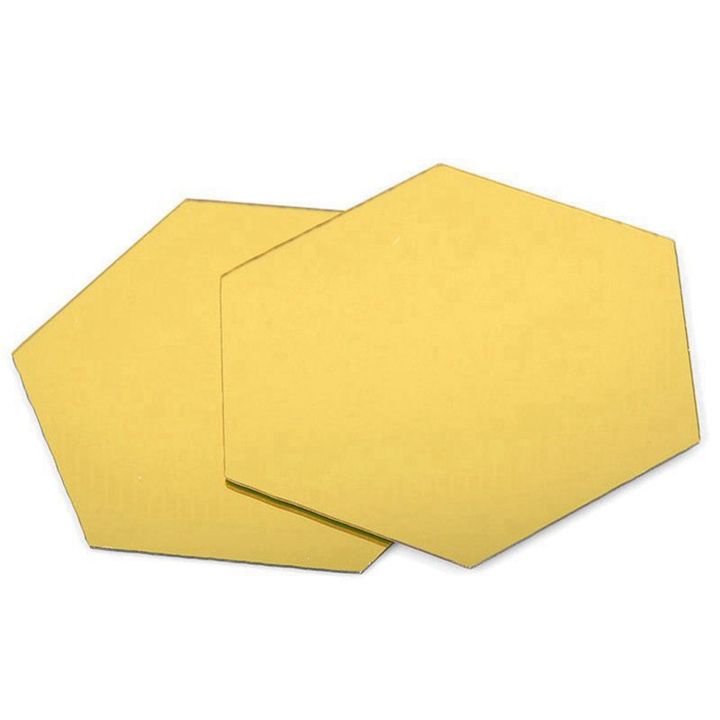 24%20Pcs%20DIY%203D%20Mirror%20Hexagon%20Decal%20Art%20Mural%20Wall%20Sticker%20Home%20Decor%20Removable%20Gold%20-%20Image%204