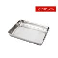 Stainless Steel Rectangular Bakeware Nonstick Pans Fruit Bread Food Storage Trays Plate Kitchen Deep Steamed Dish Baking Tools.
