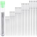 25 Large Eye Stitching Needles - 5 Sizes Big Eye Hand Sewing Needles in Clear Storage Tube for Stitching, and Crafting. 