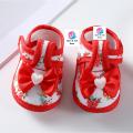 Newborn Baby Flower Print Shoes Summer Baby Girl Cute Bow Floral Print Breathable Princess Shoes Soft Sole Flat Anti-Slip Sandals(0-12 Month) - Baby Shoes Girls. 