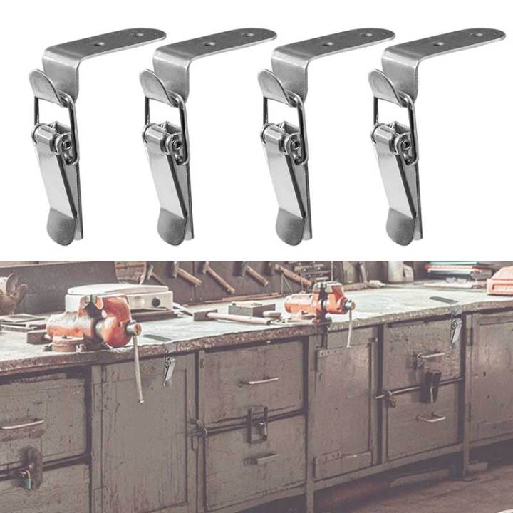 1/4%20Pcs%2090%20Degrees%20Buckle%20Hook%20Lock%20for%20Wooden%20Box%20Stainless%20Steel%20Spring%20Loaded%20Draw%20Toggle%20Latch%20Clamp%20Clip%20Silver%20Hasp%20Latch%20Catch%20-%20Image%205