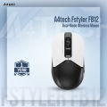 A4tech Fstyler FB12 Dual-Mode Wireless Mouse - Bluetooth & 2.4G Mouse - Connect upto 3 Devices - 1200 DPI - For PC/Laptop/Tablet/Smart TV - Black/White.