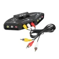 Audio Video Switcher 3-Way AV Selector Switch Box Multi Input Output Adapter - intl. 