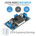 LM2596 DC-DC ADJUSTABLE BUCK MODULE OUTPUT ADJUSTABLE WITH VOLTMETER DISPLAY FUNCTION. 