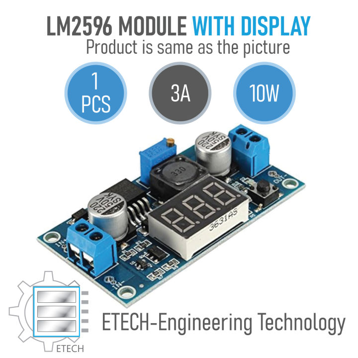LM2596 DC-DC ADJUSTABLE BUCK MODULE OUTPUT ADJUSTABLE WITH VOLTMETER DISPLAY FUNCTION