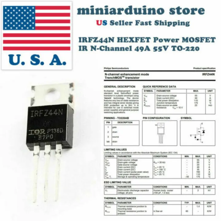 IRFZ44N Transistor N Channel MOSFET -