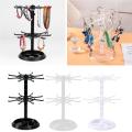 Metallic Counter Top Spinner Display Stand Convenient Multi-tiered Transparent Jewelry Rotating Ring Display Holder Compact. 