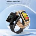 (New) B7 Pro 1.5 inch 2 in 1 Bluetooth Earphone Silicone Strap Watch, Support Heart Rate / Sleep Monitoring.