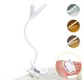Dual Heads 14 LED Touch Control Reading Light with 3 Colors 8 Brightness USB Rechargeable Eye Care Book Light Clip on Book/Desk.