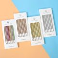 6pcs Long Thin Cake Candles Metallic Birthday Candles Long Thin Candles In Holders for Birthday Party Wedding Cake Decorations. 