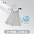 New Sunscreen Face Mask Summer Full Face Sunshade Black Rubber Brim Uv Protection Ice Silk Three-Dimensional and Breathable Sunscreen Mask.