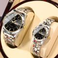 1pc Watches for Him and Her Waterproof Stainless Steel Quartz Gold Couple Items for Lovers Men Women Wristwatches. 