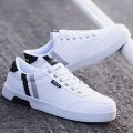 Running High-Top Sneakers Casual Lace-Up Shoes Summer Men's High-Top Shoes White. 