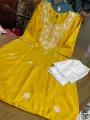 New Exclusive Embroidery Work Body Linen Salwar Butter Two Piece For Women. 