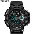 YIKAZE Multifunction Men's Sports Watch LED Digital Watch Big Dial Waterproof Luminous Men Sport Watch Electronic Watches. 