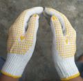 1Pair- Knitted Cotton PVC Dotted Hand Gloves PVC Dotted Cotton Knitted Working Gloves For Construction Industrial Welding Work Hand Protection Safety Gloves. 