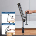 Tablet Desk Mount Multi-Angle Adjustable Tablet Stand Holder Long Arm Mount Clamp For 4-12.9 Laptop Smart Phone. 
